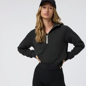Vuori Restore Half Zip Hoodie-washed black